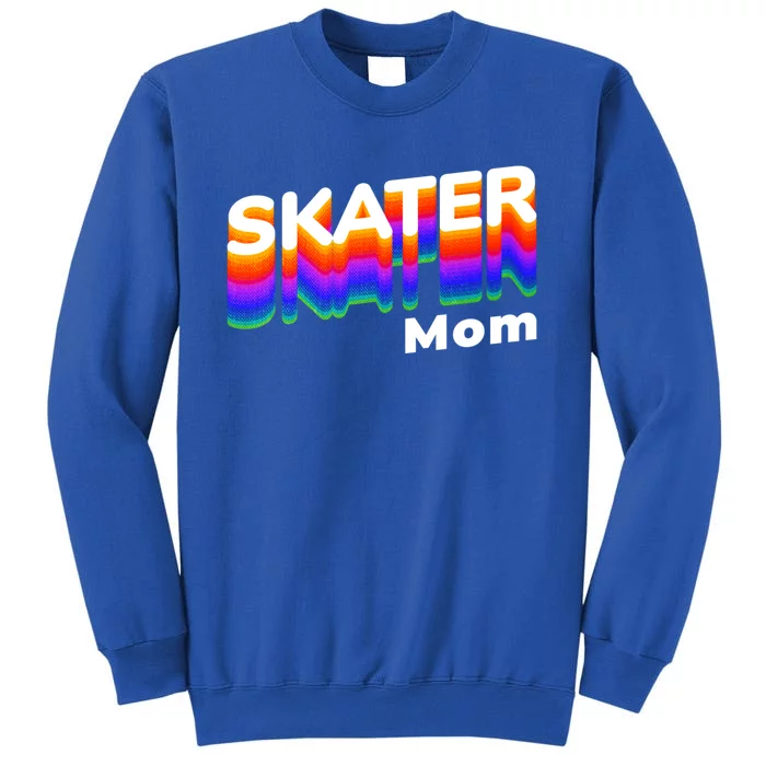 Retro Skateboarding Gamer Mom 80s Rainbow Style Skater Mom Gift Tall Sweatshirt