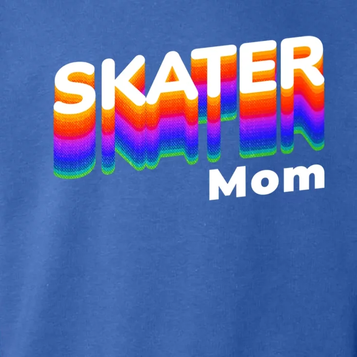 Retro Skateboarding Gamer Mom 80s Rainbow Style Skater Mom Gift Toddler Hoodie