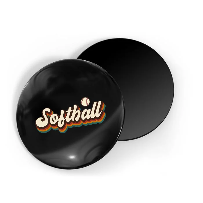 Retro Softball Graphic Softball Magnet