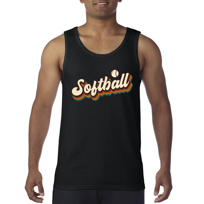 Retro Softball Graphic Softball Tank Top