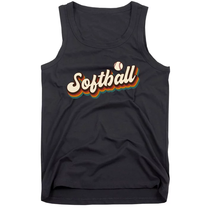 Retro Softball Graphic Softball Tank Top