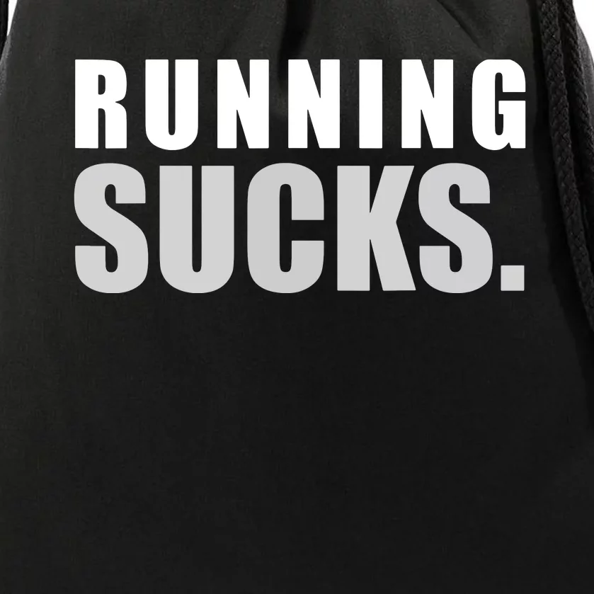 RUNNING SUCKS Girls Boy Men Women Funny Tee Drawstring Bag