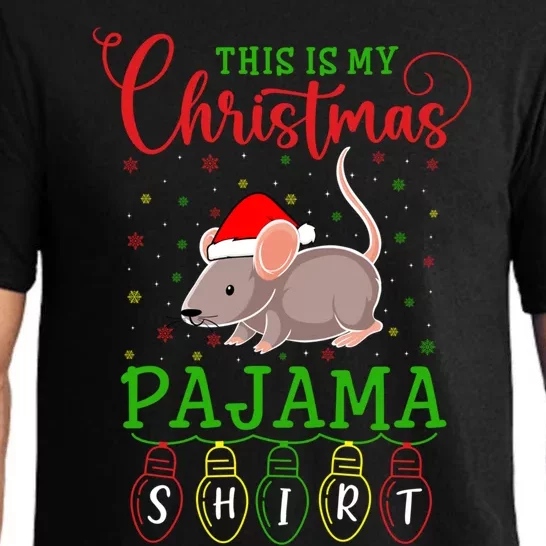 Rat Santa Hat Xmas Light This Is My Christmas Pajama Gift Pajama Set