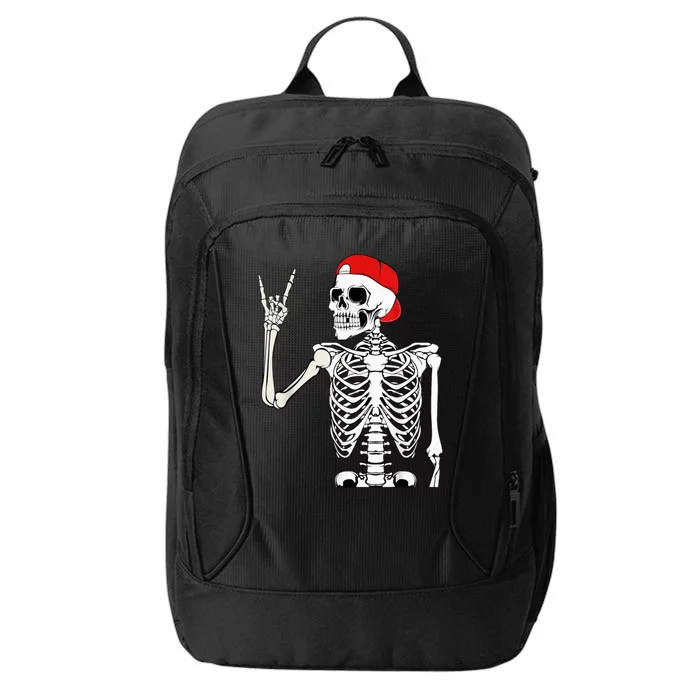 Rocker Skeleton Hand Rock Halloween Costume Scary Creatures City Backpack