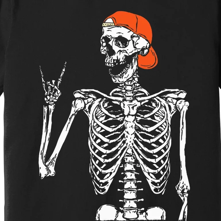 Rocker Skeleton Hand Rock On Costume Funny Halloween Gifts Premium T-Shirt