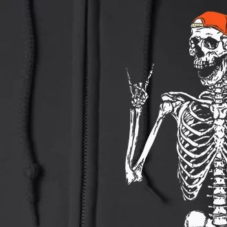 Rocker Skeleton Hand Rock On Costume Funny Halloween Gifts Full Zip Hoodie