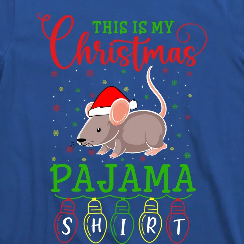 Rat Santa Hat Xmas Light This Is My Christmas Pajama Gift T-Shirt