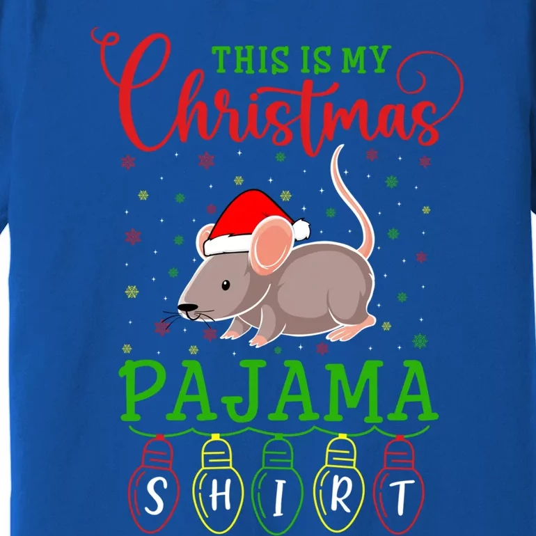 Rat Santa Hat Xmas Light This Is My Christmas Pajama Gift Premium T-Shirt