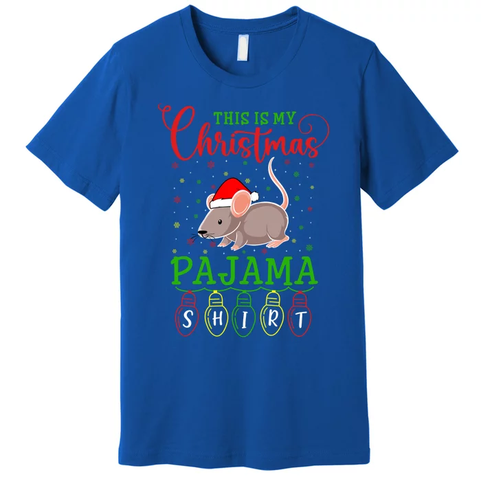 Rat Santa Hat Xmas Light This Is My Christmas Pajama Gift Premium T-Shirt