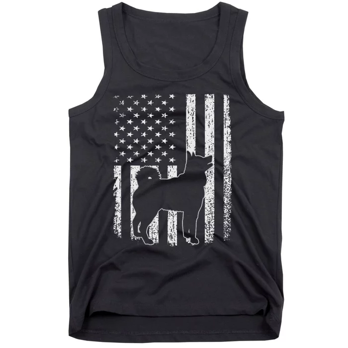 Retro Siberian Husky American Flag Dog Dad Dog Mom Tank Top