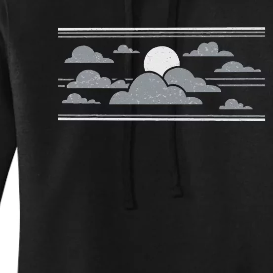 Retro Stormy Halloween Moon Women's Pullover Hoodie