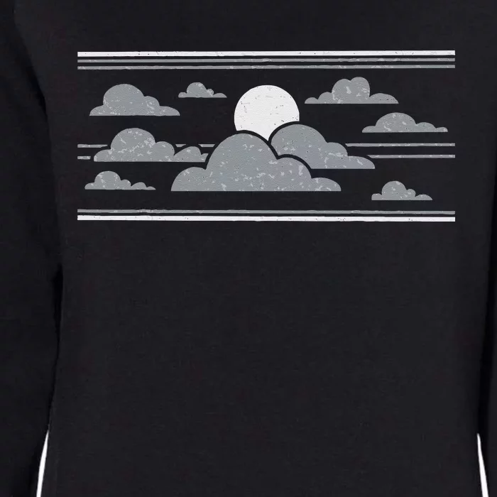 Retro Stormy Halloween Moon Womens California Wash Sweatshirt