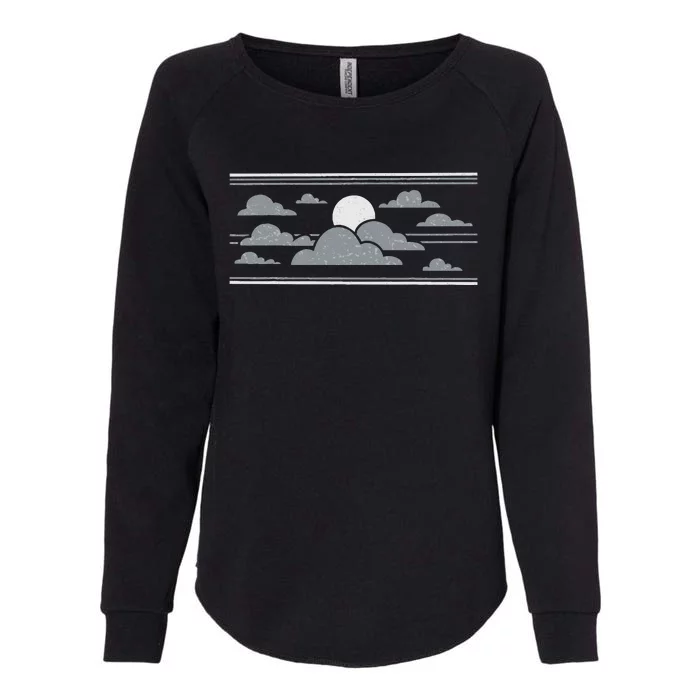 Retro Stormy Halloween Moon Womens California Wash Sweatshirt