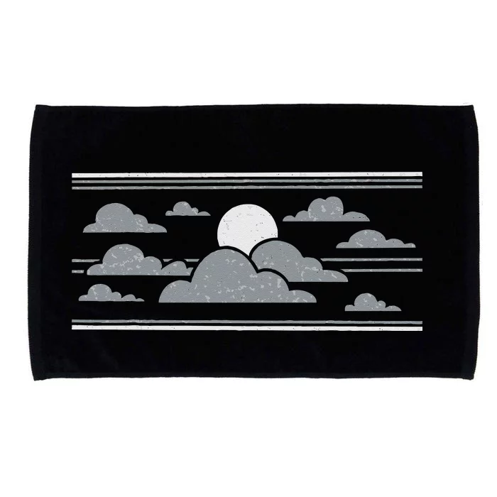 Retro Stormy Halloween Moon Microfiber Hand Towel