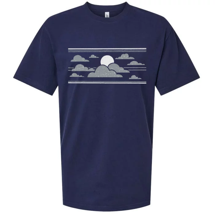 Retro Stormy Halloween Moon Sueded Cloud Jersey T-Shirt