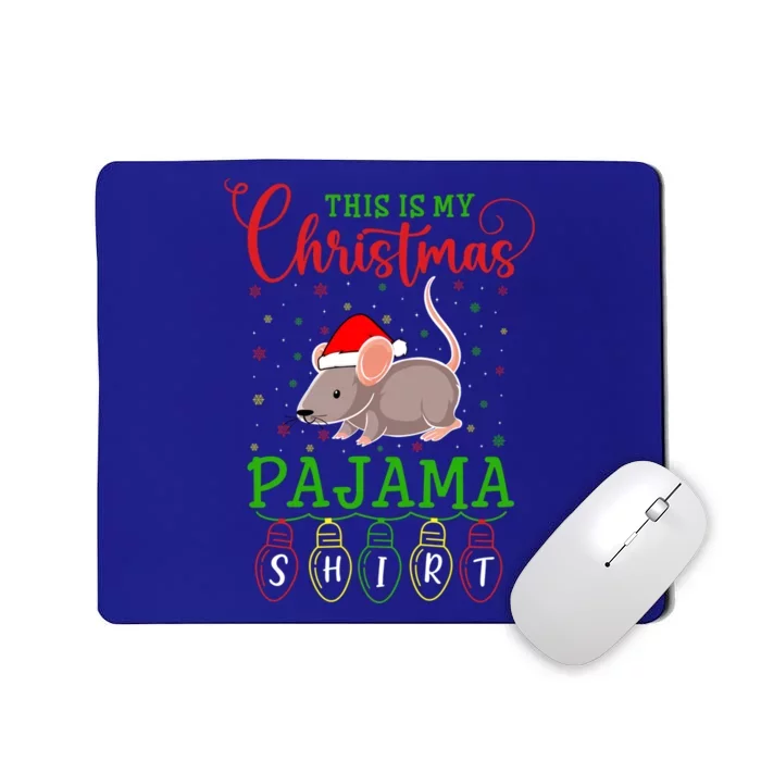 Rat Santa Hat Xmas Light This Is My Christmas Pajama Gift Mousepad