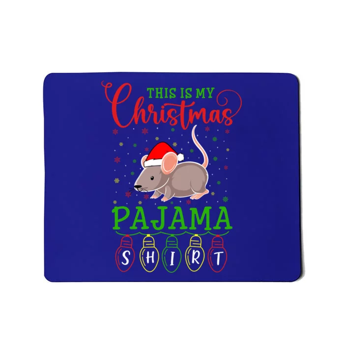 Rat Santa Hat Xmas Light This Is My Christmas Pajama Gift Mousepad