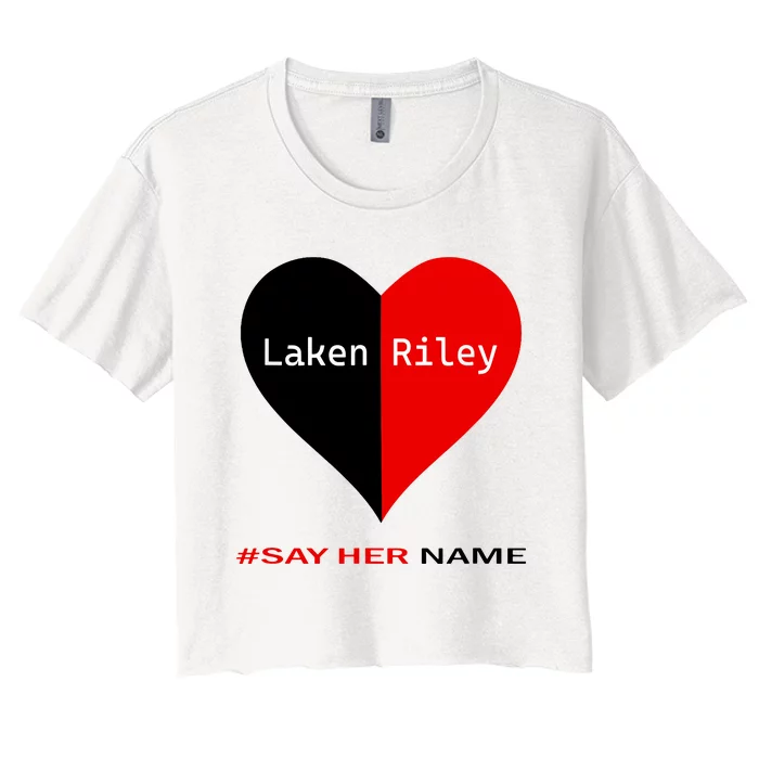 Retro Say Her Name Laken Riley Laken Riley Say Her Name Women's Crop Top Tee