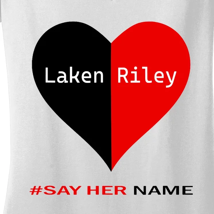 Retro Say Her Name Laken Riley Laken Riley Say Her Name Women's V-Neck T-Shirt