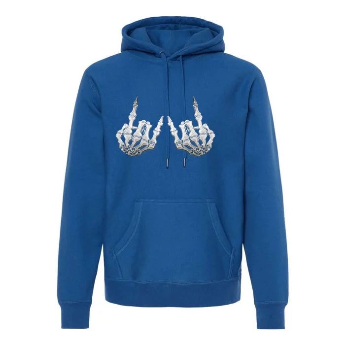 Rock Skeleton Hands Rock On Or Gift Premium Hoodie