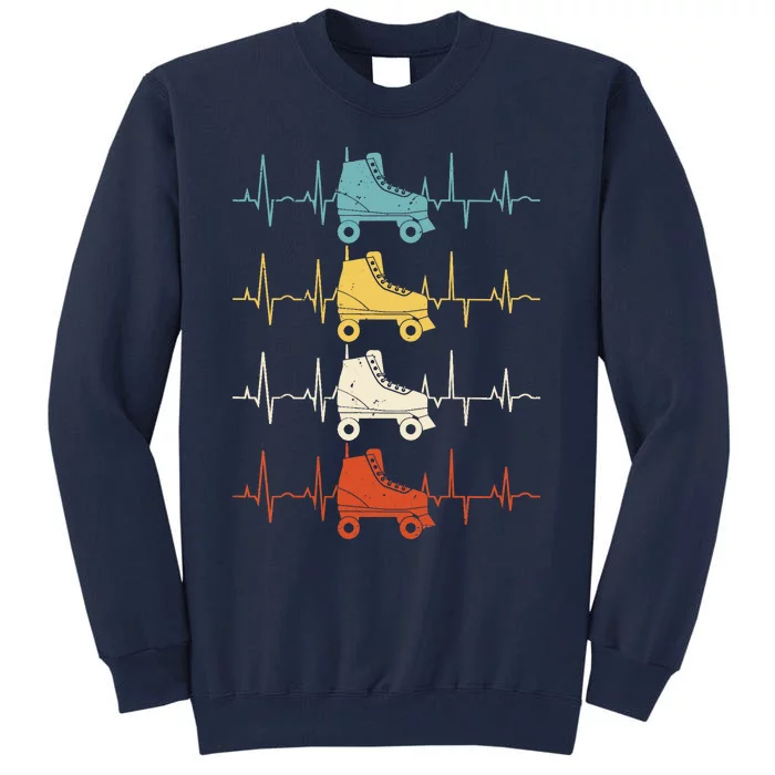 Roller Skate Heartbeat Skater Skating Retro Vintage 70s 80s Tall Sweatshirt