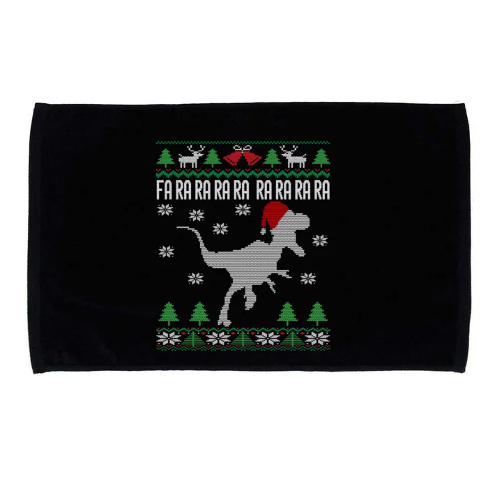 Raptor Santa Hat Velociraptor Dinosaur Lover Ugly Christmas Great Gift Microfiber Hand Towel