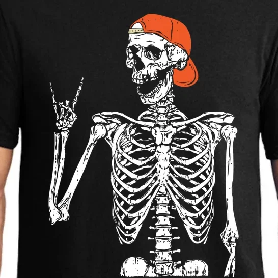 Rocker Skeleton Hand Rock On Costume Funny Halloween Funny Gift Pajama Set