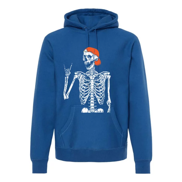 Rocker Skeleton Hand Rock On Costume Funny Halloween Funny Gift Premium Hoodie