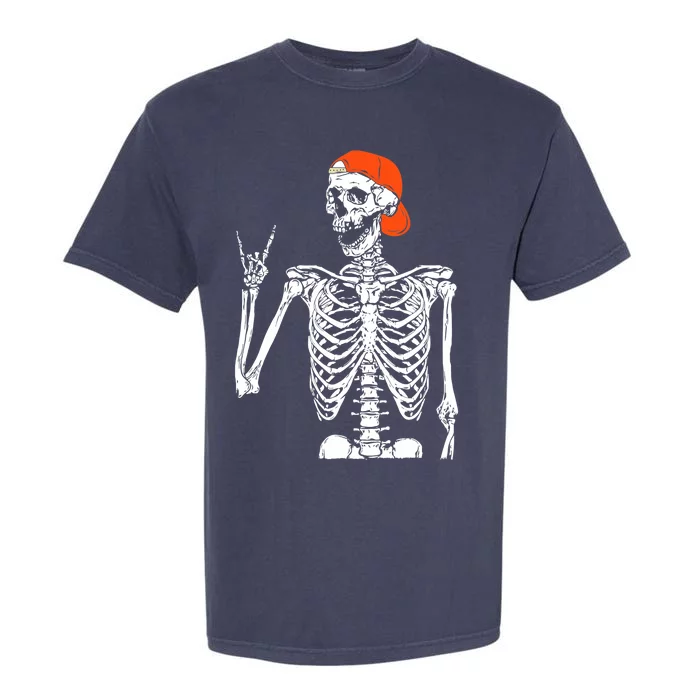 Rocker Skeleton Hand Rock On Costume Funny Halloween Gifts Garment-Dyed Heavyweight T-Shirt