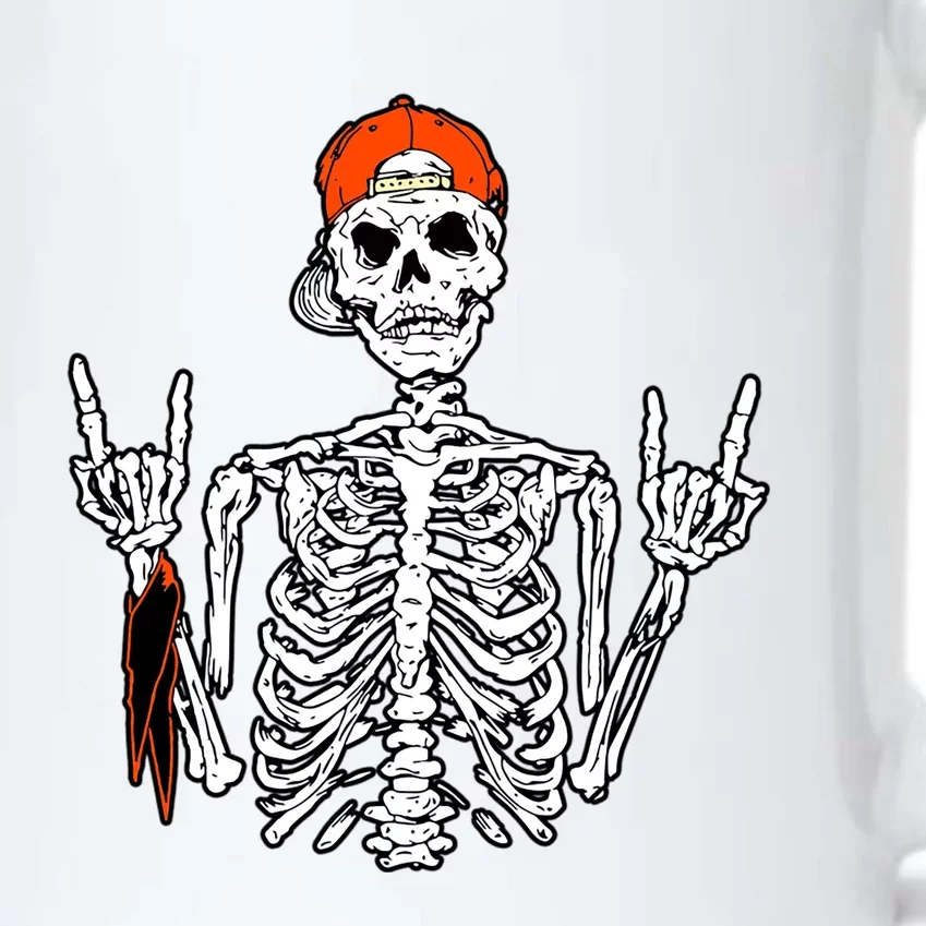 Rocker Skeleton Hand Rock On Costume Halloween Cool Gift Black Color Changing Mug