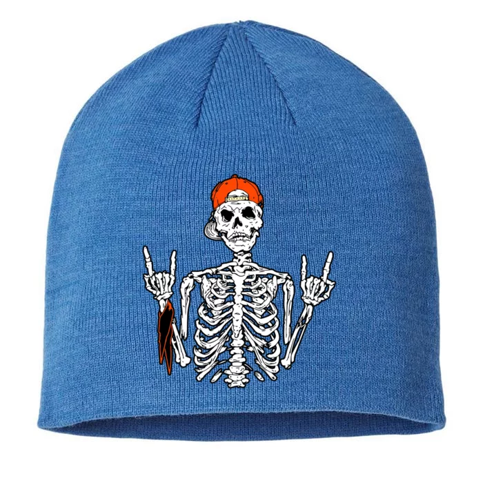 Rocker Skeleton Hand Rock On Costume Halloween Cool Gift 8 1/2in Sustainable Knit Beanie