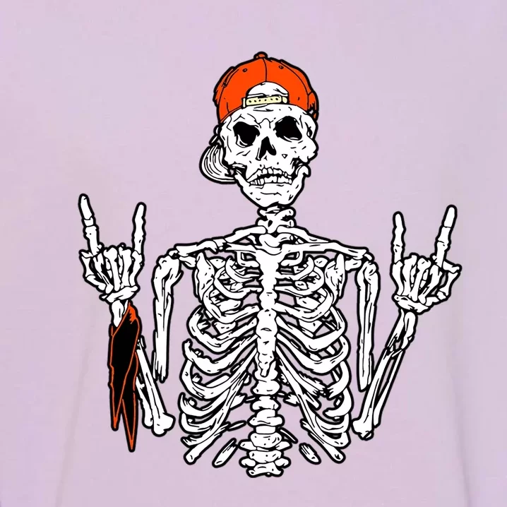 Rocker Skeleton Hand Rock On Costume Halloween Cool Gift Garment-Dyed Sweatshirt