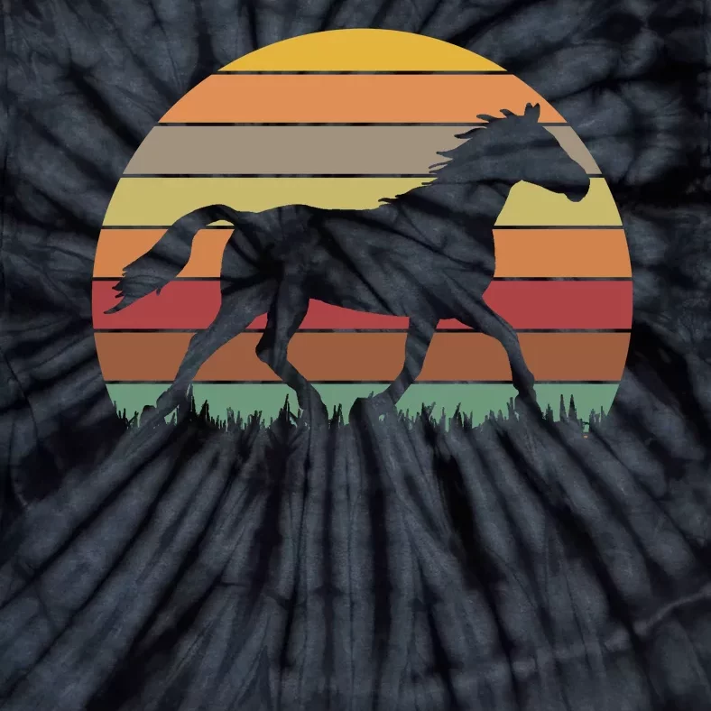 Retro Sunset Horse Tie-Dye T-Shirt