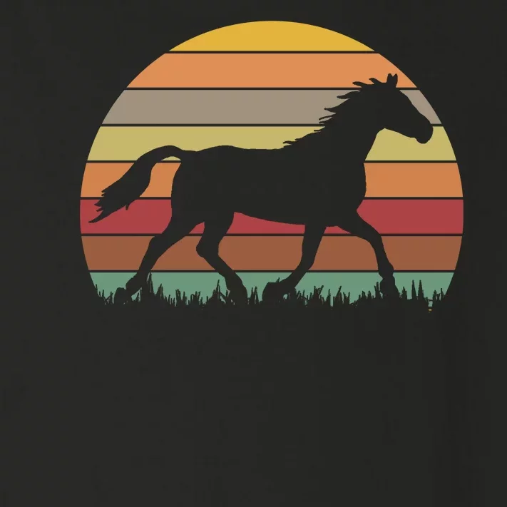 Retro Sunset Horse Toddler Long Sleeve Shirt