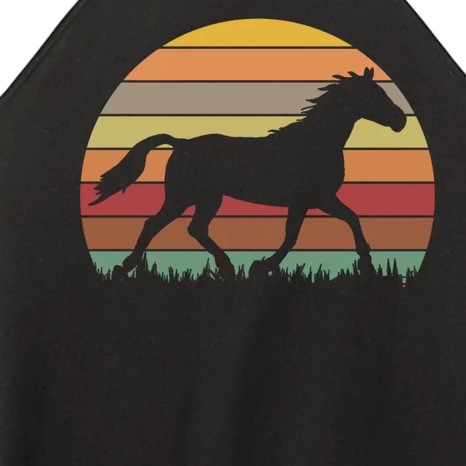 Retro Sunset Horse Women’s Perfect Tri Rocker Tank