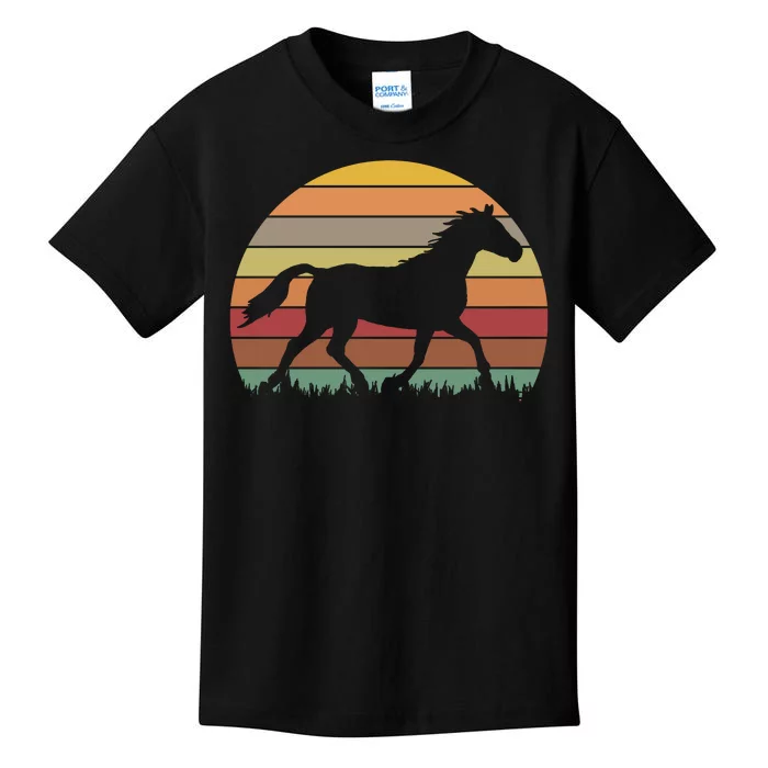 Retro Sunset Horse Kids T-Shirt