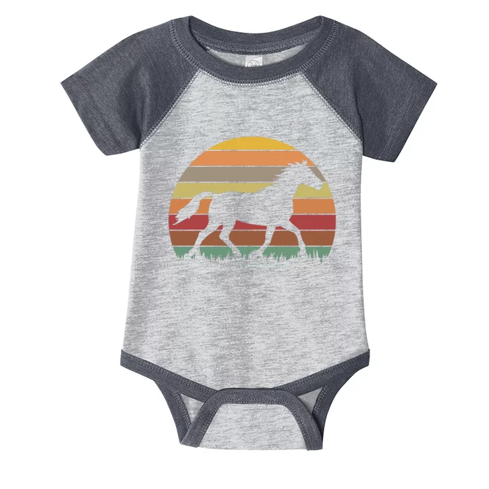 Retro Sunset Horse Infant Baby Jersey Bodysuit