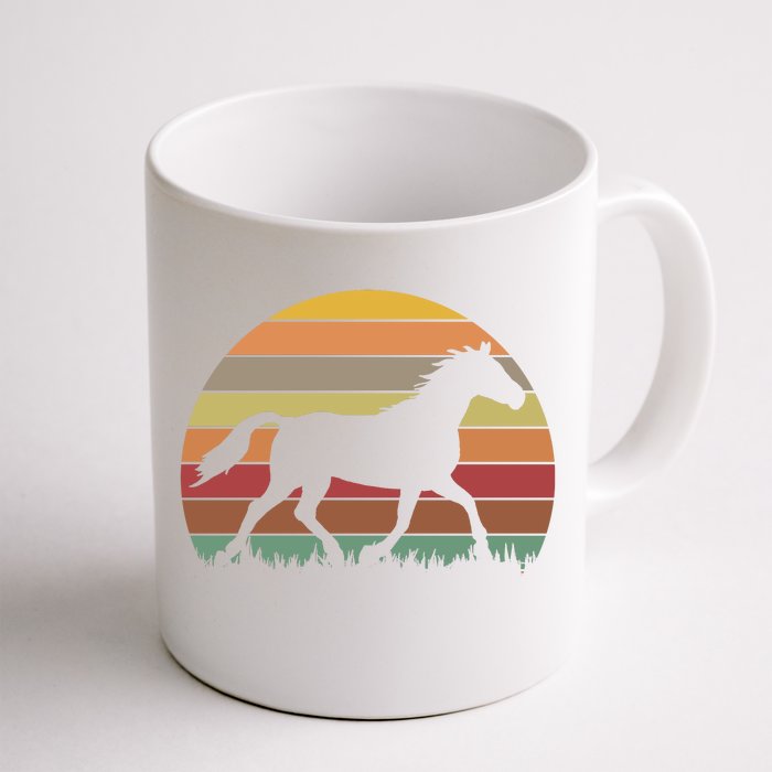 Retro Sunset Horse Front & Back Coffee Mug