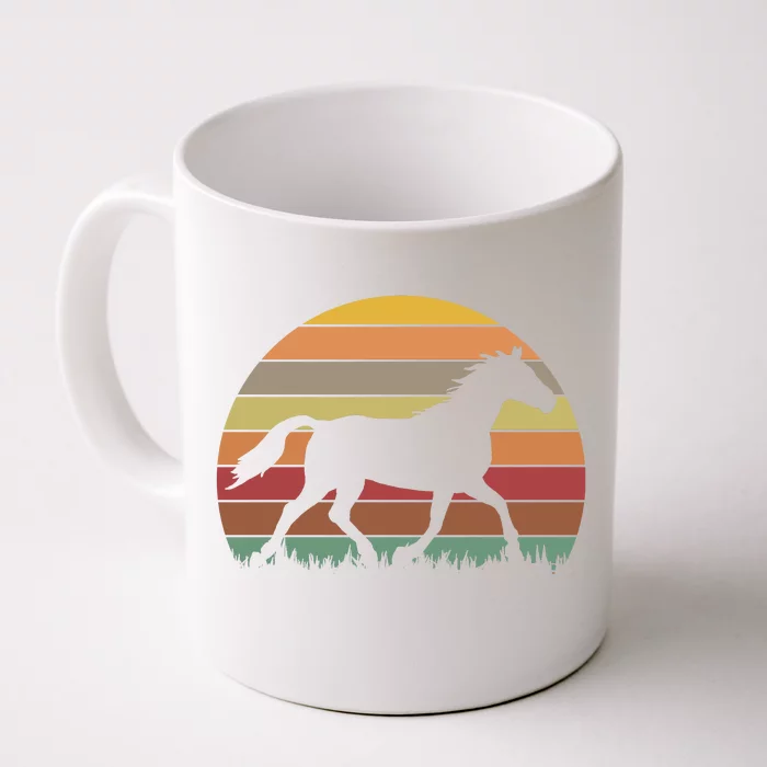 Retro Sunset Horse Front & Back Coffee Mug