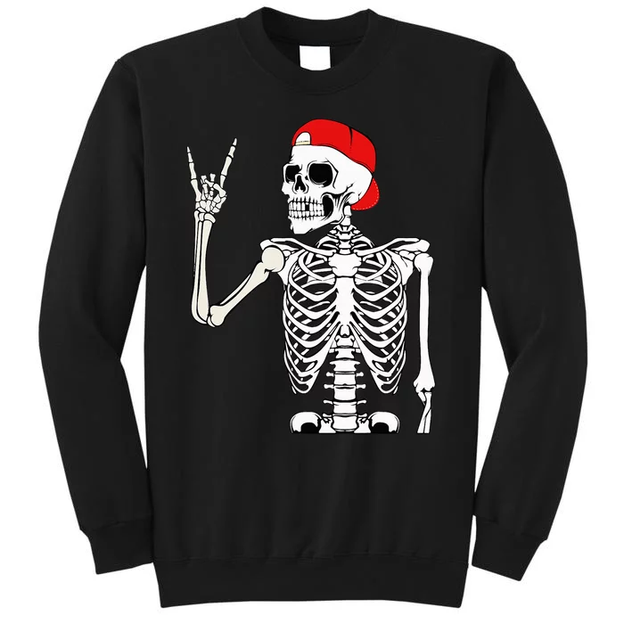 Rocker Skeleton Hand Rock Halloween Costume Scary Creatures Sweatshirt