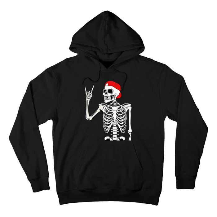 Rocker Skeleton Hand Rock Halloween Costume Scary Creatures Tall Hoodie