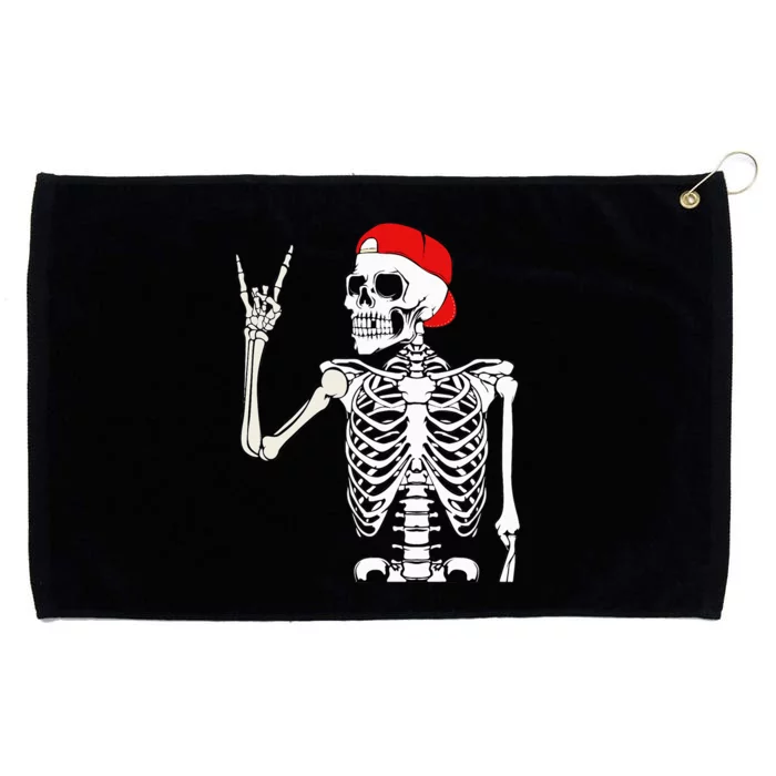 Rocker Skeleton Hand Rock Halloween Costume Scary Creatures Grommeted Golf Towel