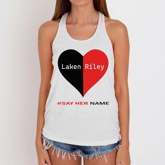 Retro Say Her Name Laken Riley Women's Knotted Racerback Tank