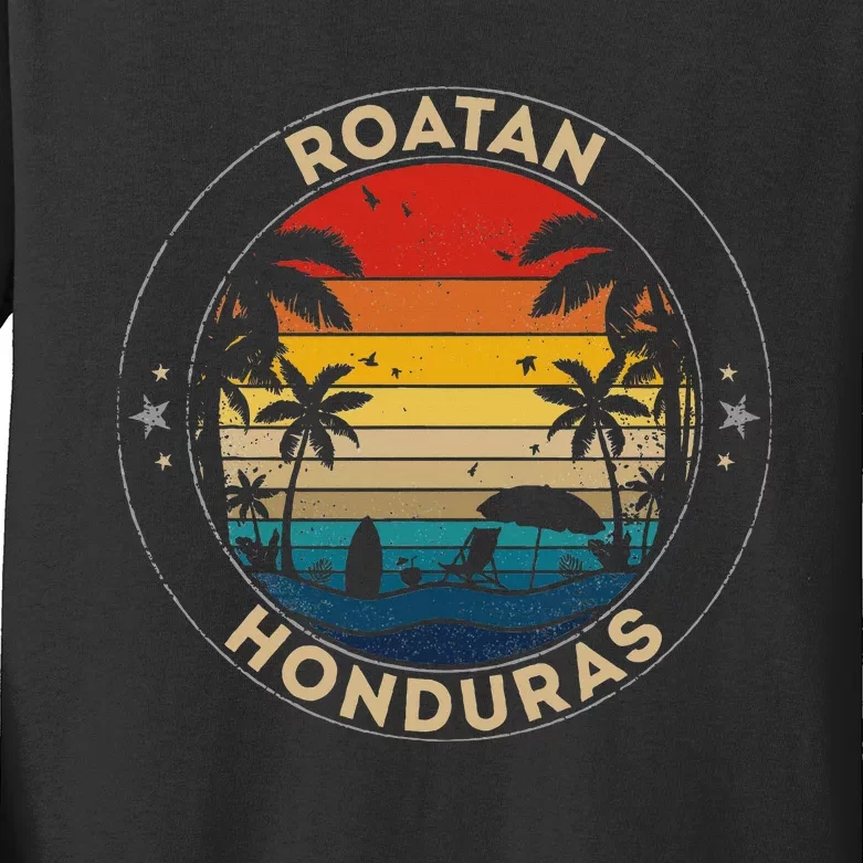 Roatan Souvenir Honduras Reminder Kids Long Sleeve Shirt