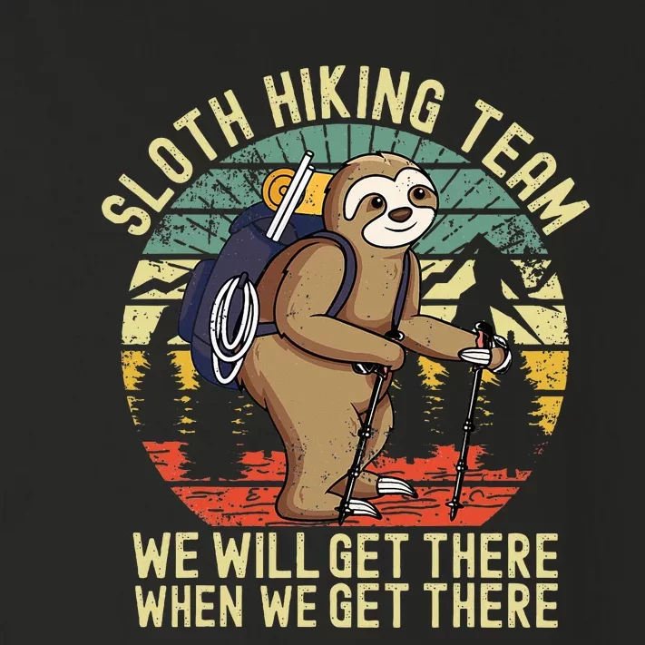 Retro sloth Hiking team we'll get there when we get there Toddler Long Sleeve Shirt