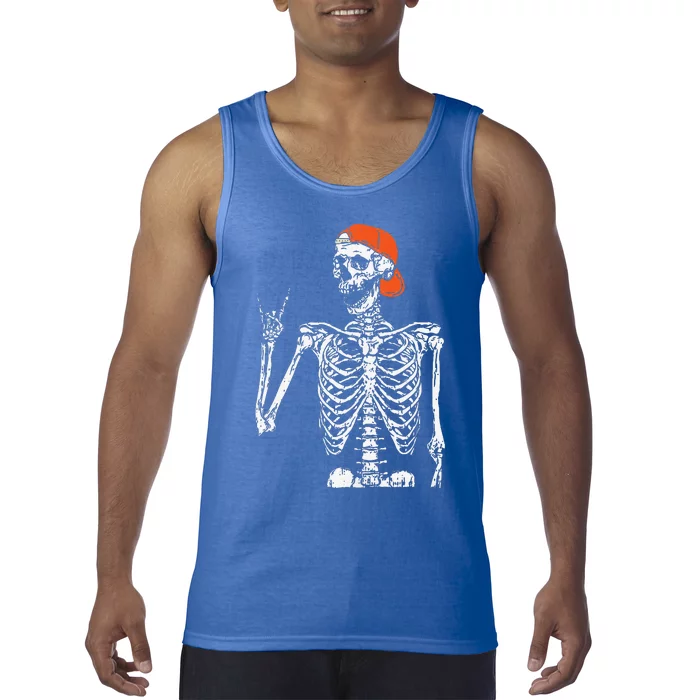 Rocker Skeleton Hand Rock On Costume Funny Halloween Gifts Funny Tank Top