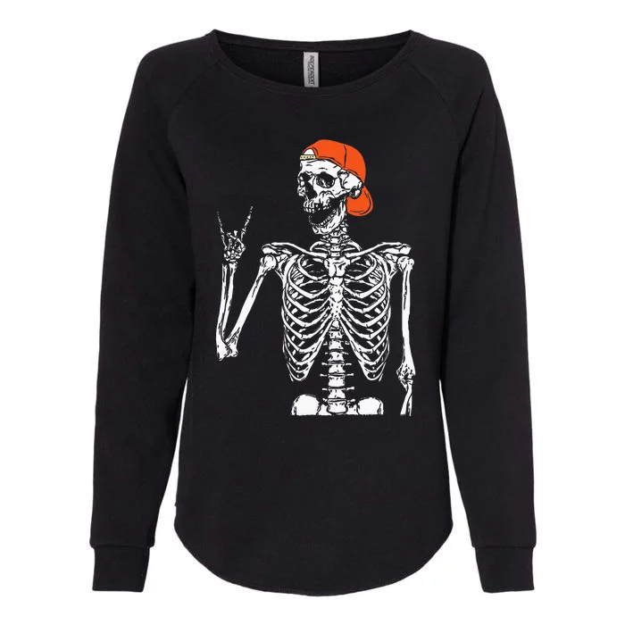 Rocker Skeleton Hand Rock On Costume Funny Halloween Gifts Womens California Wash Sweatshirt