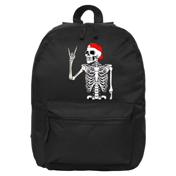 Rocker Skeleton Hand Halloween Costume Scary Creatures 16 in Basic Backpack