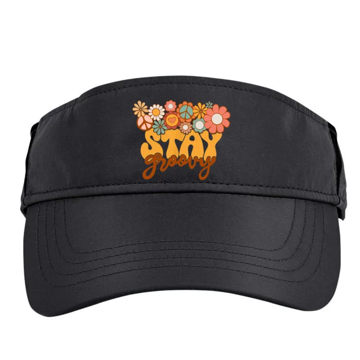 Retro Sunflower Hippie Stay Groovy Positive Mind Happy Life Adult Drive Performance Visor