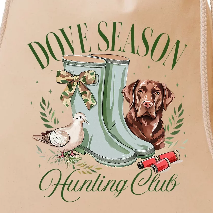 Retro Season Hunting Club Camo Coquette Bow With Dog Drawstring Bag